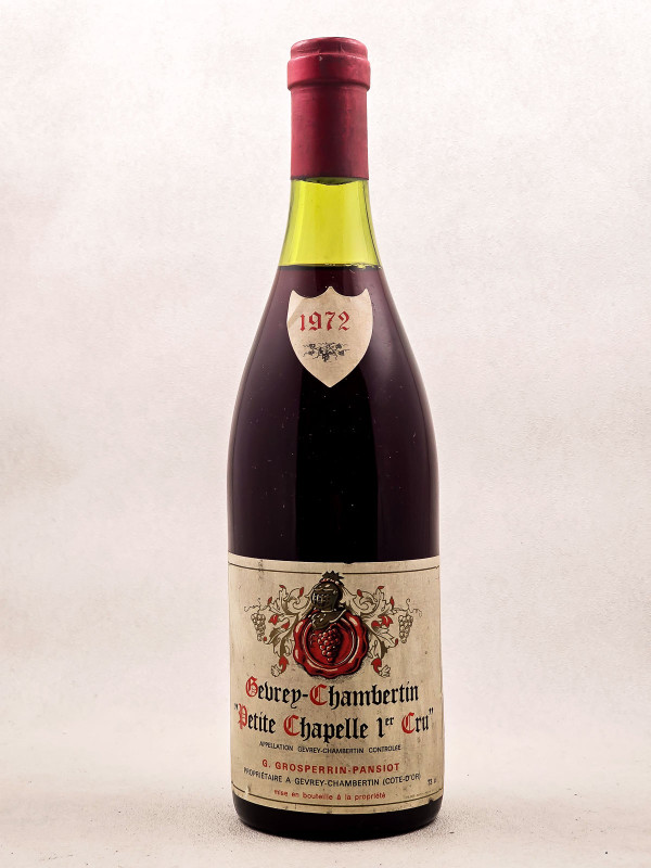 Grosperrin-Pansiot - Gevrey Chambertin 1er cru "Petite Chapelle" 1972