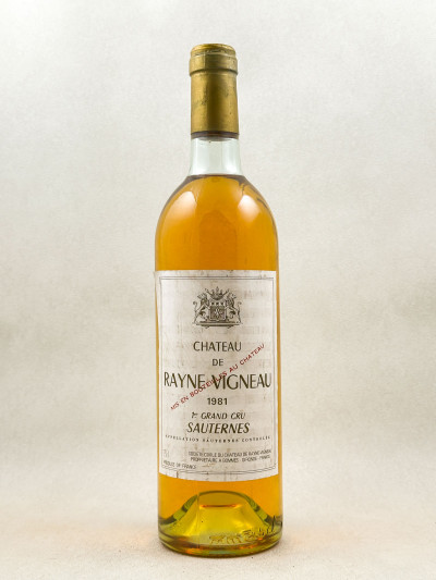 Rayne Vigneau - Sauternes 1981