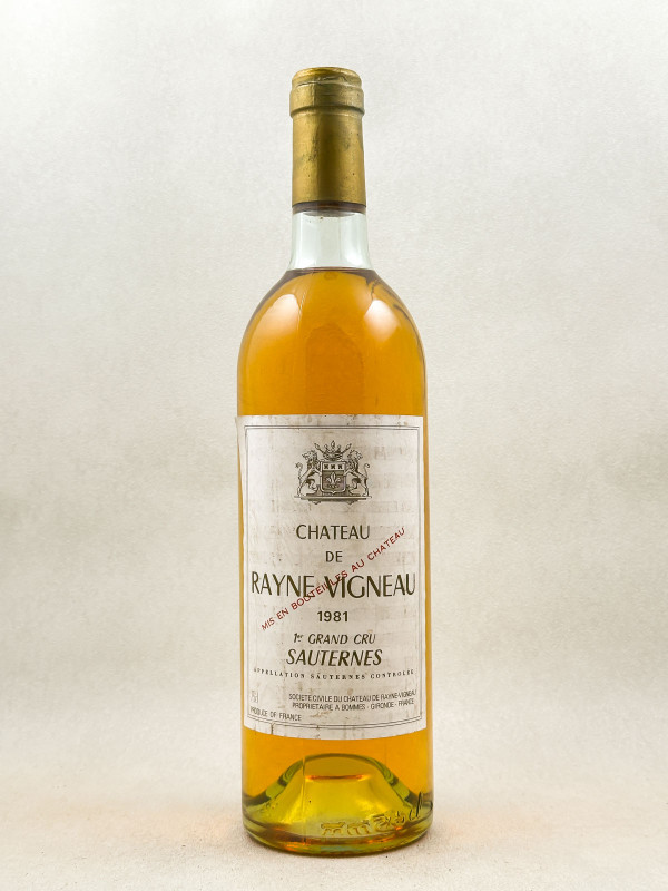 Rayne Vigneau - Sauternes 1981