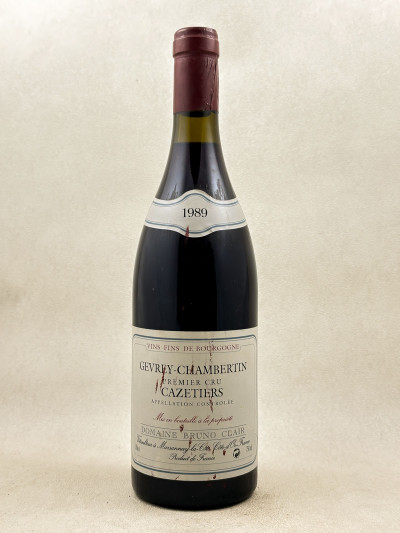 Bruno Clair - Gevrey Chambertin 1er cru "Cazetiers" 1989