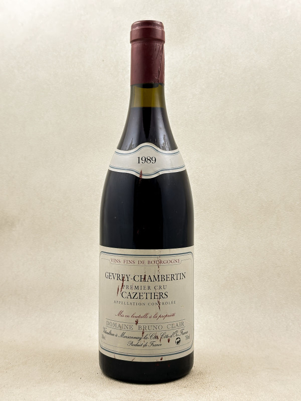 Bruno Clair - Gevrey Chambertin 1er cru "Cazetiers" 1989