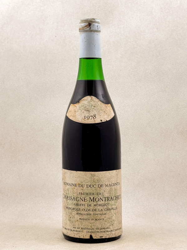 Duc de Magenta - Chassagne Montrachet 1er Cru "Abbaye de Morgeot" Rouge 1978