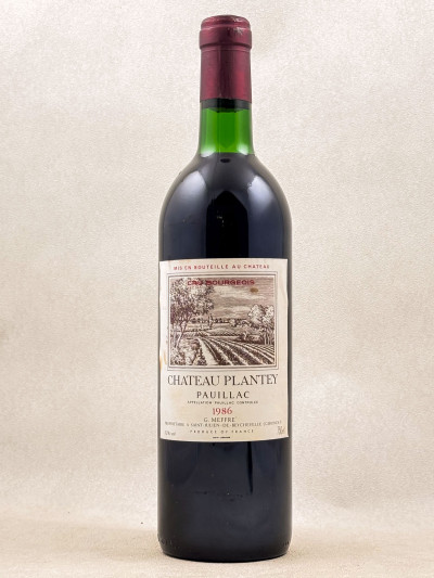 Château Plantey - Pauillac 1986
