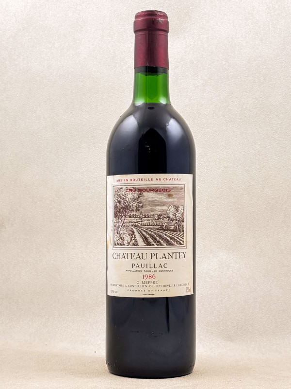 Château Plantey - Pauillac 1986