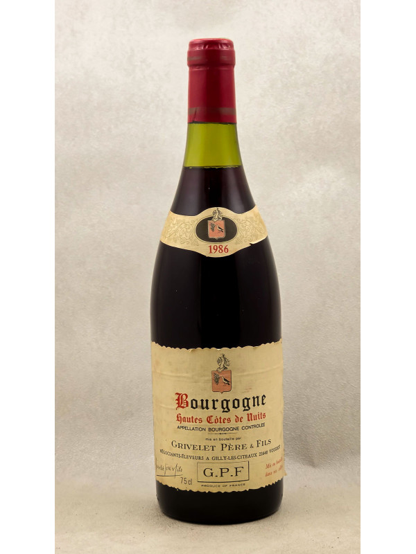 Grivelet Père & Fils - Bourgogne "Hautes Côtes de Nuits" 1986