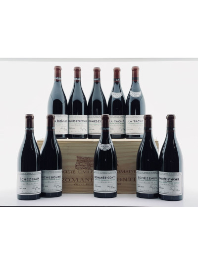 Assortiment Domaine de la Romanée Conti 2022 10bt DRC 1xR, 2xE, 2xGE, 2x LT, 1x RC, 2x RSV