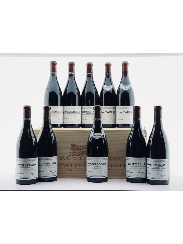 Assortiment Domaine de la Romanée Conti 2022 10bt DRC 1xR, 2xE, 2xGE, 2x LT, 1x RC, 2x RSV