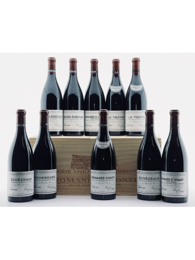 Assortiment Domaine de la Romanée Conti 2022 10bt DRC 1xR, 2xE, 2xGE, 2x LT, 1x RC, 2x RSV