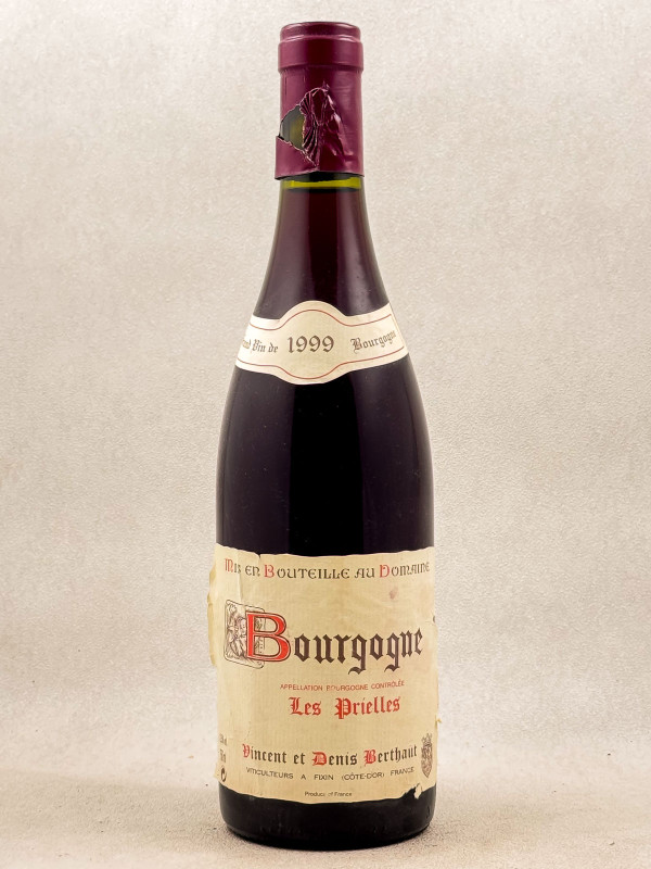 Vincent et Denis Berthaut - Bourgogne Pinot Noir "Les Prielles" 1999