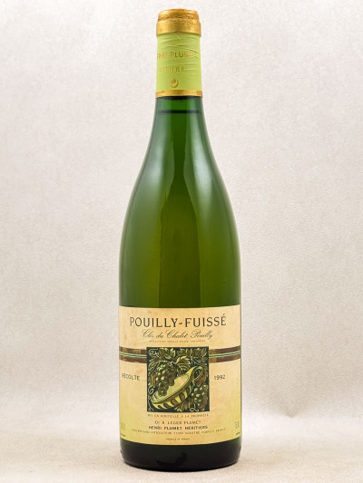 Henri Plumet Heritiers - Pouilly Fuissé "Clos du Chalet Pouilly" 1992