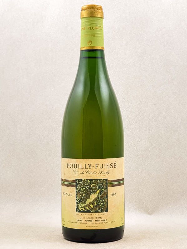 Henri Plumet Heritiers - Pouilly Fuissé "Clos du Chalet Pouilly" 1992